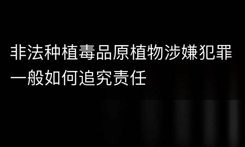 非法种植毒品原植物涉嫌犯罪一般如何追究责任
