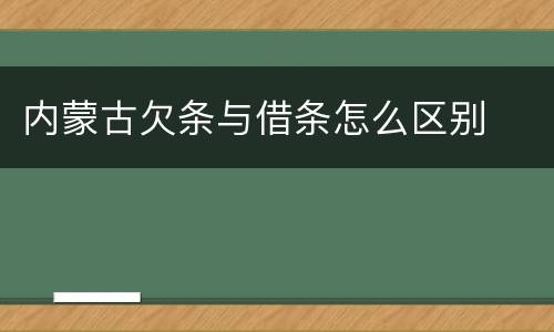 内蒙古欠条与借条怎么区别