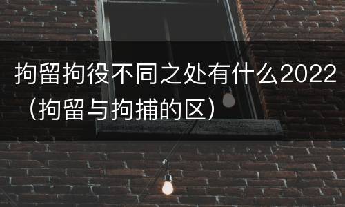 拘留拘役不同之处有什么2022（拘留与拘捕的区）