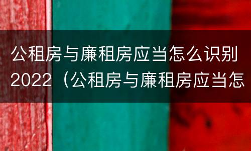 公租房与廉租房应当怎么识别2022（公租房与廉租房应当怎么识别2022年新房）