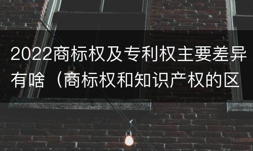 2022商标权及专利权主要差异有啥（商标权和知识产权的区别）