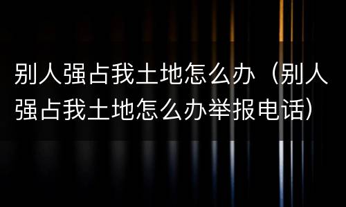 别人强占我土地怎么办（别人强占我土地怎么办举报电话）