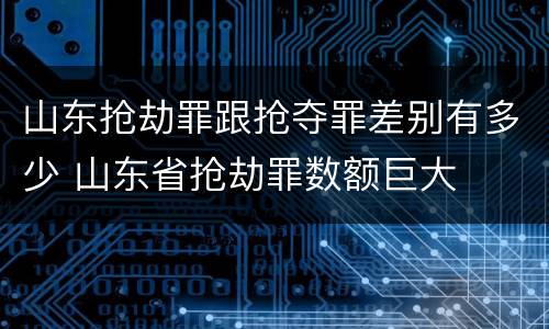 山东抢劫罪跟抢夺罪差别有多少 山东省抢劫罪数额巨大