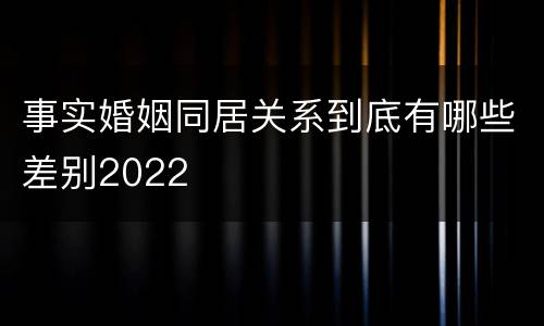 事实婚姻同居关系到底有哪些差别2022