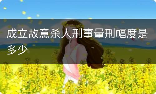 成立故意杀人刑事量刑幅度是多少