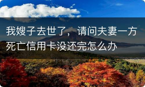 我嫂子去世了，请问夫妻一方死亡信用卡没还完怎么办