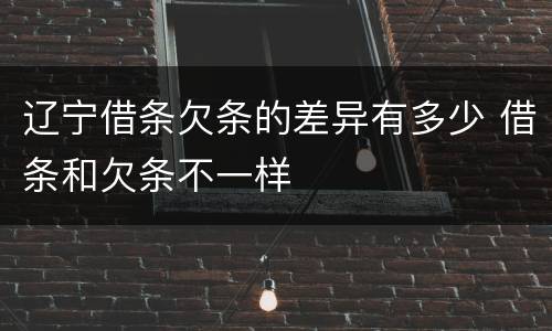 辽宁借条欠条的差异有多少 借条和欠条不一样
