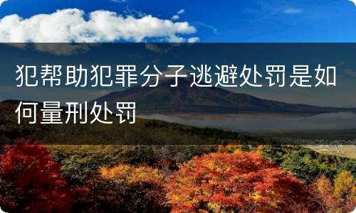 犯帮助犯罪分子逃避处罚是如何量刑处罚