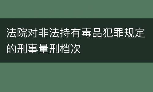 法院对非法持有毒品犯罪规定的刑事量刑档次