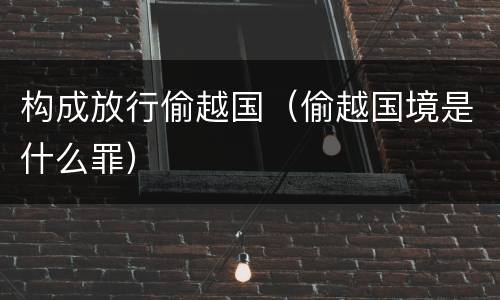 构成放行偷越国（偷越国境是什么罪）