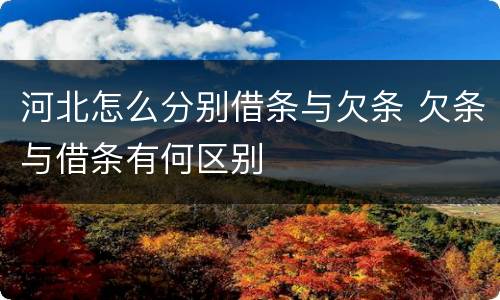 河北怎么分别借条与欠条 欠条与借条有何区别