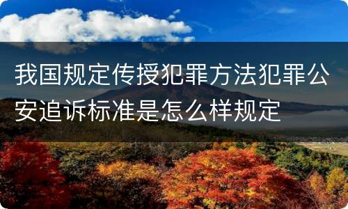 我国规定传授犯罪方法犯罪公安追诉标准是怎么样规定