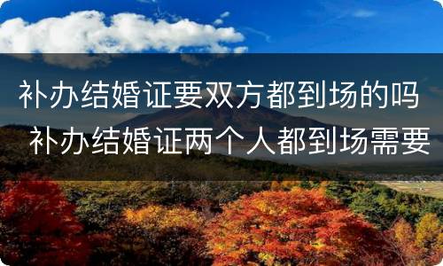 补办结婚证要双方都到场的吗 补办结婚证两个人都到场需要都做什么呢