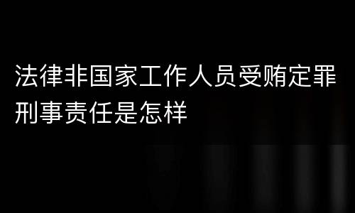 法律非国家工作人员受贿定罪刑事责任是怎样