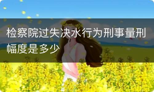 检察院过失决水行为刑事量刑幅度是多少