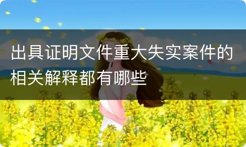 出具证明文件重大失实案件的相关解释都有哪些