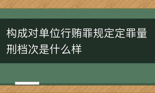 构成对单位行贿罪规定定罪量刑档次是什么样