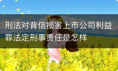 刑法对背信损害上市公司利益罪法定刑事责任是怎样