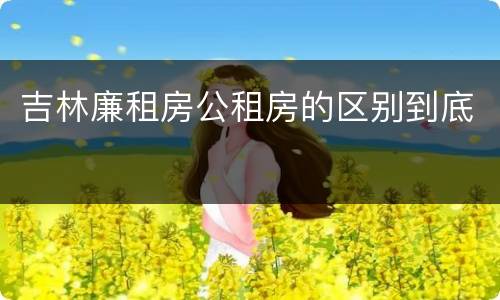 吉林廉租房公租房的区别到底