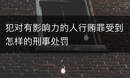 犯对有影响力的人行贿罪受到怎样的刑事处罚