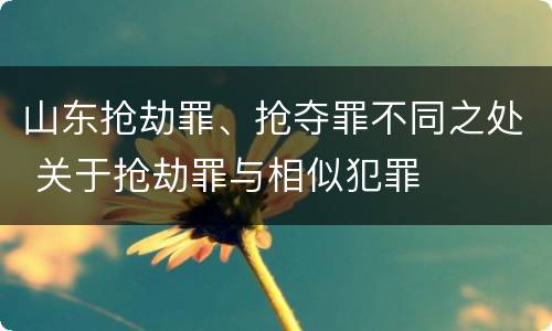 山东抢劫罪、抢夺罪不同之处 关于抢劫罪与相似犯罪