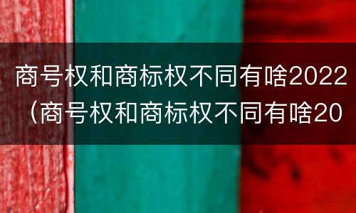 商号权和商标权不同有啥2022（商号权和商标权不同有啥2022年的）