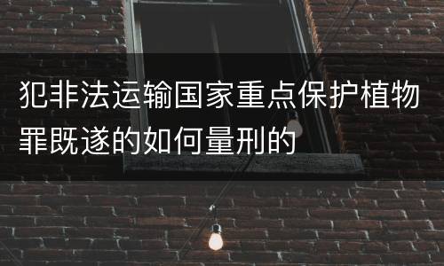 犯非法运输国家重点保护植物罪既遂的如何量刑的