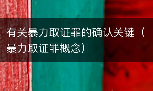 有关暴力取证罪的确认关键（暴力取证罪概念）