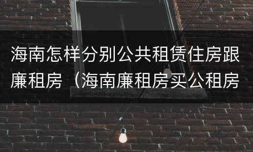 海南怎样分别公共租赁住房跟廉租房（海南廉租房买公租房后悔了）