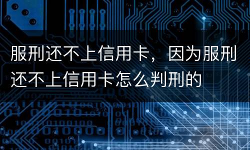 服刑还不上信用卡，因为服刑还不上信用卡怎么判刑的
