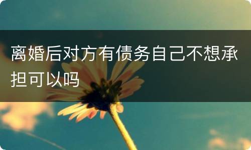 离婚后对方有债务自己不想承担可以吗