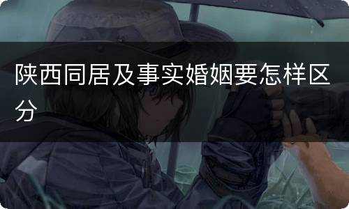 陕西同居及事实婚姻要怎样区分