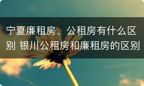 宁夏廉租房、公租房有什么区别 银川公租房和廉租房的区别