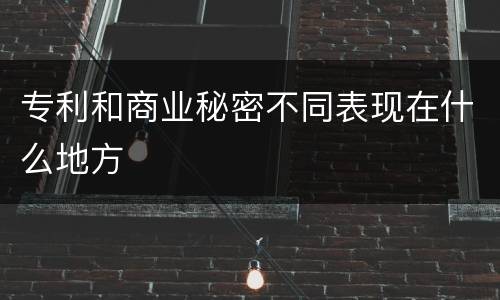 专利和商业秘密不同表现在什么地方