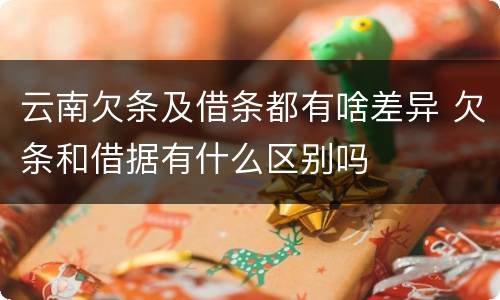 云南欠条及借条都有啥差异 欠条和借据有什么区别吗