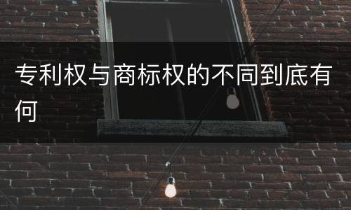 专利权与商标权的不同到底有何