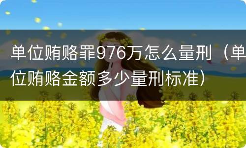单位贿赂罪976万怎么量刑（单位贿赂金额多少量刑标准）