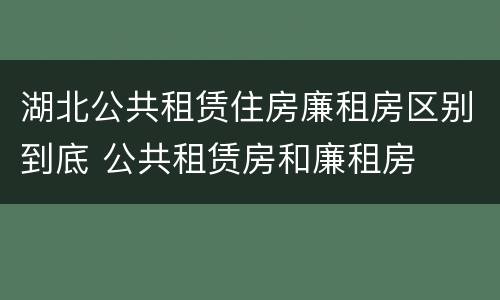 湖北公共租赁住房廉租房区别到底 公共租赁房和廉租房