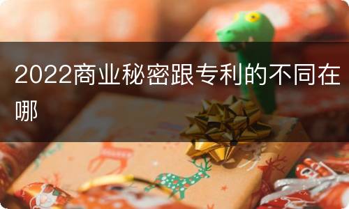 2022商业秘密跟专利的不同在哪