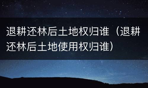 退耕还林后土地权归谁（退耕还林后土地使用权归谁）