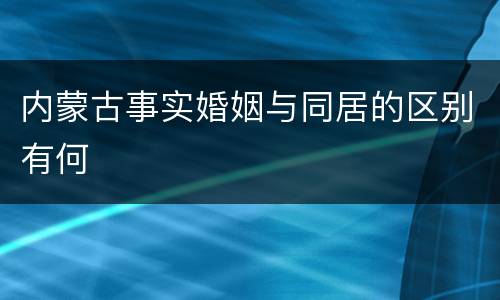 内蒙古事实婚姻与同居的区别有何