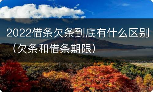2022借条欠条到底有什么区别（欠条和借条期限）