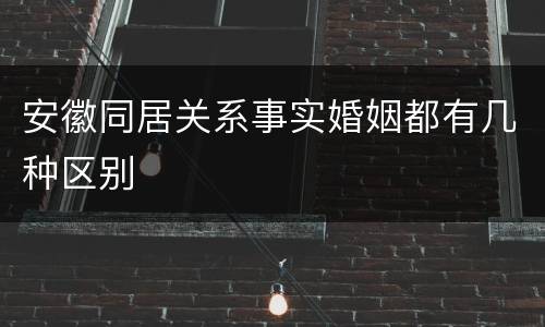 安徽同居关系事实婚姻都有几种区别