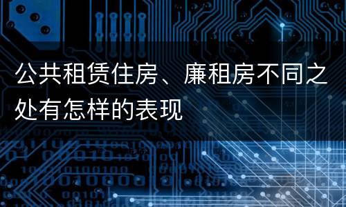 公共租赁住房、廉租房不同之处有怎样的表现