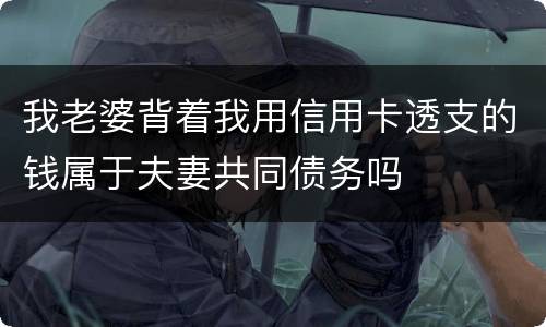 我老婆背着我用信用卡透支的钱属于夫妻共同债务吗