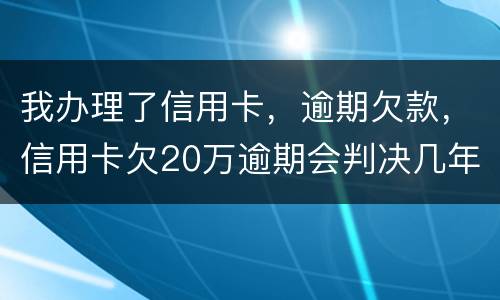 我办理了信用卡，逾期欠款，信用卡欠20万逾期会判决几年