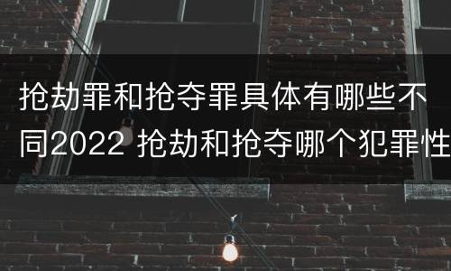 抢劫罪和抢夺罪具体有哪些不同2022 抢劫和抢夺哪个犯罪性质严重