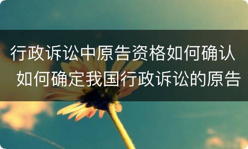 行政诉讼中原告资格如何确认 如何确定我国行政诉讼的原告资格