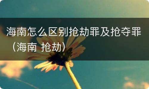 海南怎么区别抢劫罪及抢夺罪（海南 抢劫）
