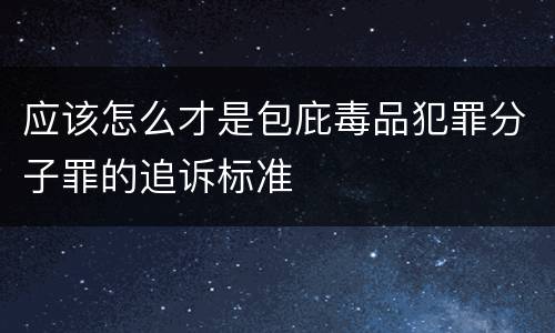 应该怎么才是包庇毒品犯罪分子罪的追诉标准